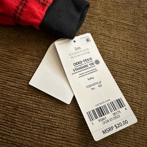 NWT Carter’s Baby Holiday Bear Zip-Up Fleece Sleep and Play Pajamas - Picture 7 of 16